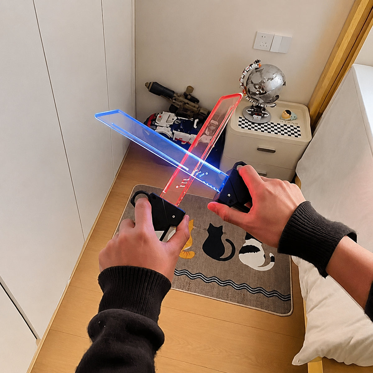 2-Piece Retractable Interlocking LED Light Sword Set – Ages 14+